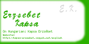 erzsebet kapsa business card