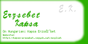 erzsebet kapsa business card